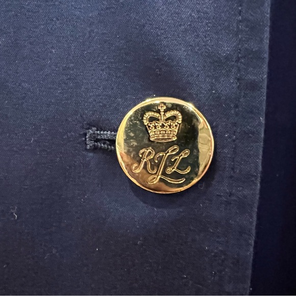 Lauren Ralph Lauren Blazer Womens 2X Blue Gold Buttons Crest Career Business - Picture 4 of 11